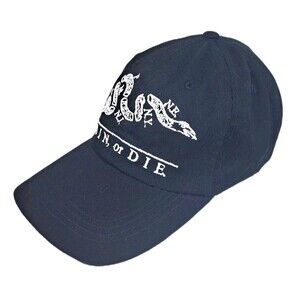 Join Or Die Embroidered Hat Men's Black 100%Cotton Snake Adjustable Cap Franklin